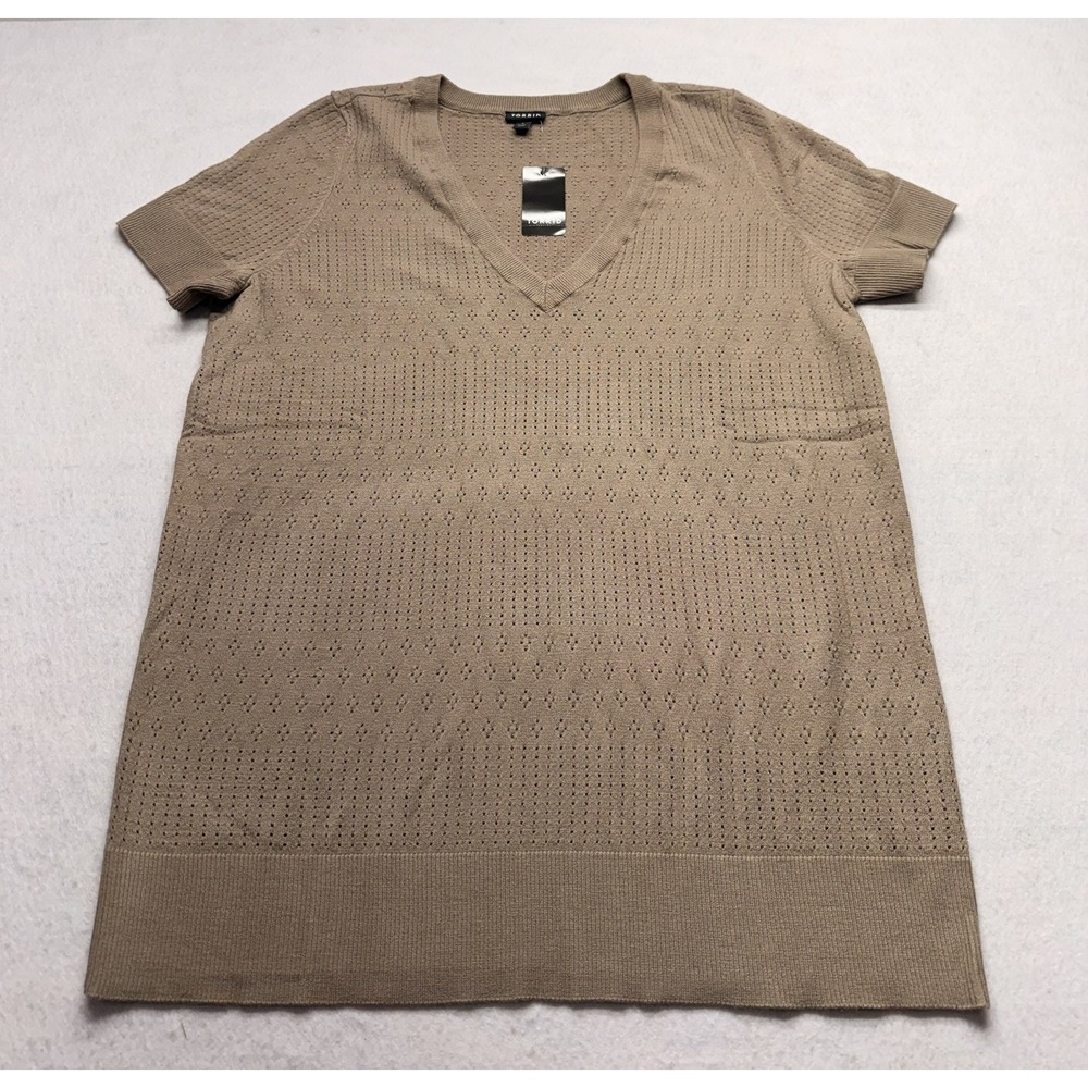 Torrid Everyday Soft Pointelle Pullover V-Neck Sweater Women's Size 1X